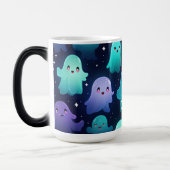 Spooky Halloween Ghost Schattige Custom Magische Mok (Links)