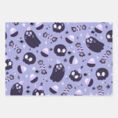 Spooky Halloween Ghost, Scull, Snoep, Paars Inpakpapier Vel (Voorkant)