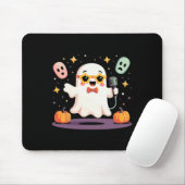 Spooky Halloween Ghost Singer Star met microfoon Muismat (Met muis)