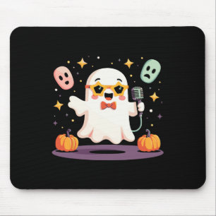 Spooky Halloween Ghost Singer Star met microfoon Muismat