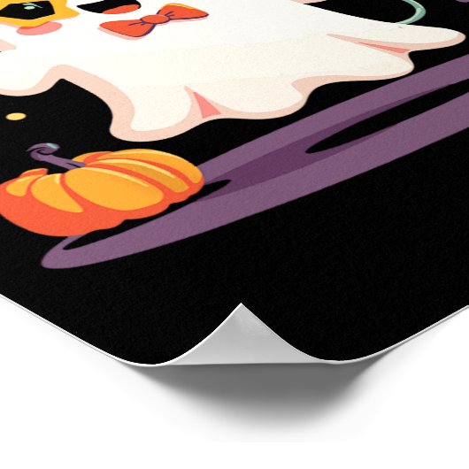 Spooky Halloween Ghost Singer Star met microfoon Poster (Hoek)