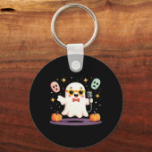 Spooky Halloween Ghost Singer Star met microfoon Sleutelhanger (Voorkant)