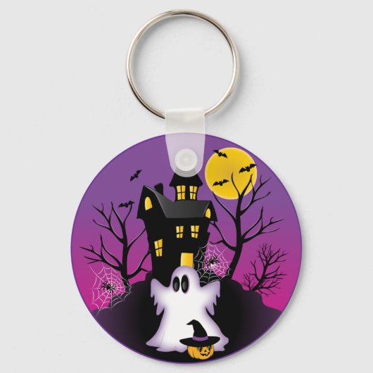 Spooky Halloween Ghost Sleutelhanger (Voorkant)