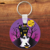 Spooky Halloween Ghost Sleutelhanger (Voorkant)