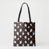 Spooky Halloween Ghost Spiders Snoep Tote Bag (Voorkant)