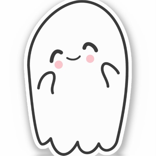 Spooky Halloween Ghost Sticker (Voorkant)