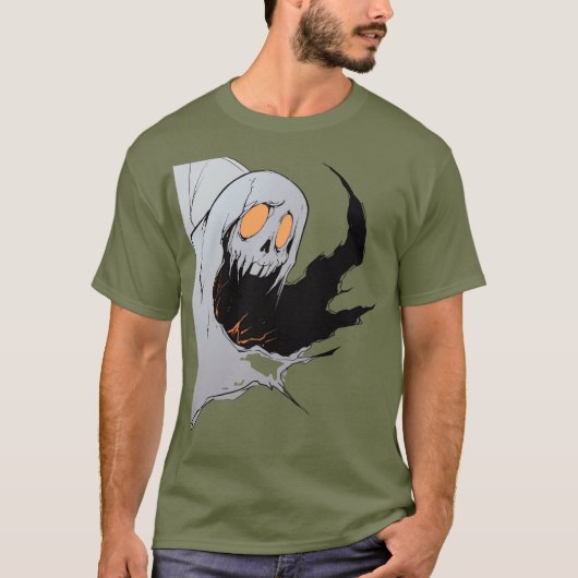 Spooky Halloween Ghost T-shirt (Voorkant)