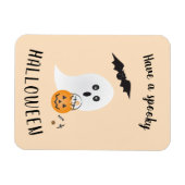 Spooky Halloween Ghost Trick of treatment Oranje Magneet (Horizontaal)