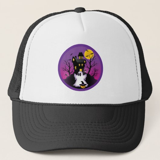 Spooky Halloween Ghost Trucker Pet (Voorkant)
