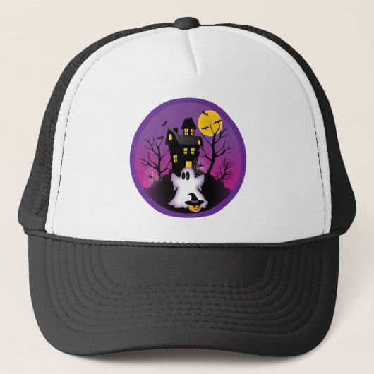 Spooky Halloween Ghost Trucker Pet (Voorkant)