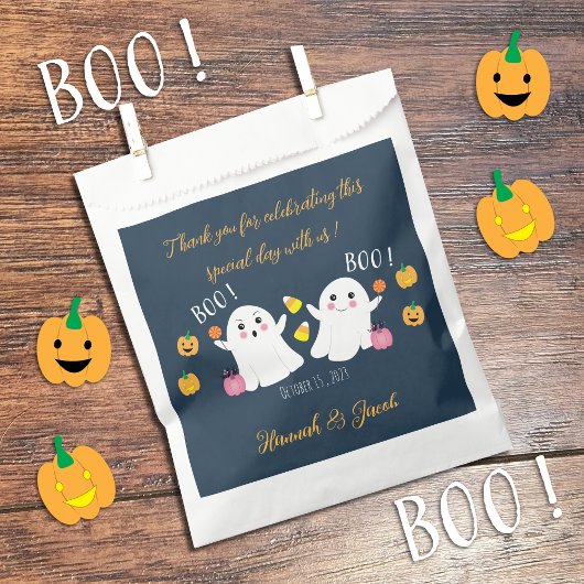 Spooky Halloween Ghost Twin Baby shower Favor Tass Bedankzakje