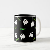 Spooky Halloween Ghost Two-Tone Coffee Mok (Voorkant rechts)