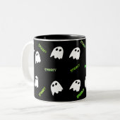 Spooky Halloween Ghost Two-Tone Coffee Mok (Voorkant links)