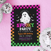 Spooky Halloween Ghost Verjaardag Retro Kaart