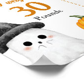 Spooky Halloween Ghost Verjaardagsfeestje Mijlpaal Poster (Hoek)
