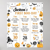 Spooky Halloween Ghost Verjaardagsfeestje Mijlpaal Poster (Voorkant)