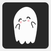 Spooky Halloween Ghost Vierkante Sticker (Voorkant)