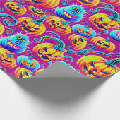 Spooky Halloween Ghosts en Pumpkin Wrapping Paper Cadeaupapier (Hoek)