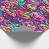 Spooky Halloween Ghosts en Pumpkin Wrapping Paper Cadeaupapier (Hoek)