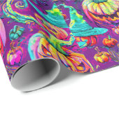 Spooky Halloween Ghosts en Pumpkin Wrapping Paper Cadeaupapier (Rol Hoek)