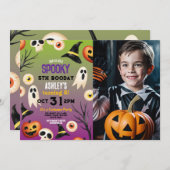 Spooky Halloween Ghosts Verjaardag Kinder Foto Kaart (Voorkant / Achterkant)