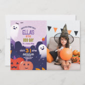 Spooky Halloween Ghosts Verjaardag Kinder Foto Kaart (Voorkant)