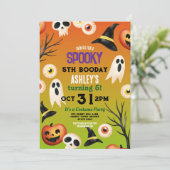 Spooky Halloween Ghosts Verjaardag Kinder uitnodig Kaart (Staand voorkant)