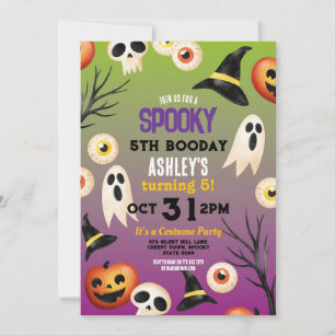Spooky Halloween Ghosts Verjaardag Kinder uitnodig Kaart
