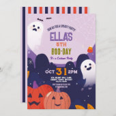 Spooky Halloween Ghosts Verjaardag Kinder uitnodig Kaart (Voorkant / Achterkant)