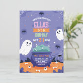 Spooky Halloween Ghosts Verjaardag Kinder uitnodig Kaart (Staand voorkant)