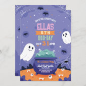 Spooky Halloween Ghosts Verjaardag Kinder uitnodig Kaart (Voorkant / Achterkant)