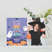 Spooky Halloween Ghosts Verjaardagsfoto Kaart (Staand voorkant)