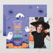 Spooky Halloween Ghosts Verjaardagsfoto Kaart (Voorkant / Achterkant)