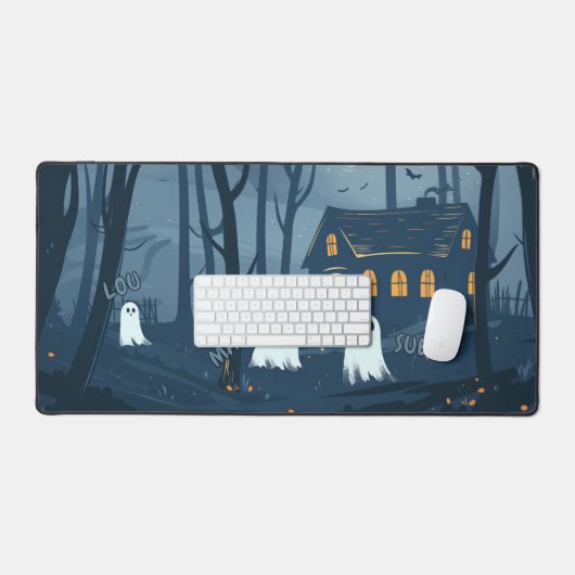 Spooky Halloween Ghosts Wandering in the Wood Bureaumat (Keyboard & Muis)