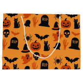 Spooky Halloween Gift Bag – Groot zwart en Sinaasa Groot Cadeauzakje (Achterkant)