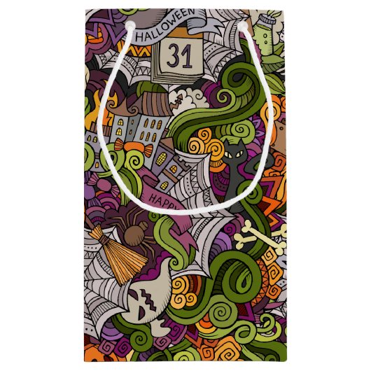 Spooky Halloween Gift Bag - Klein, glanzend Klein Cadeauzakje (Achterkant)