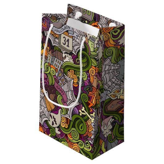 Spooky Halloween Gift Bag - Klein, glanzend Klein Cadeauzakje (Achterkant Gekanteld)