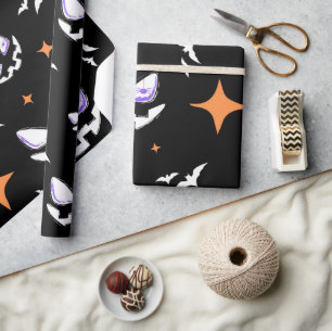 Spooky Halloween Gift Wrap heks en pompoen Cadeaupapier