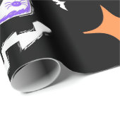 Spooky Halloween Gift Wrap |  heks en pompoen Cadeaupapier (Rol Hoek)