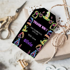 Spooky Halloween Glow Donker Verjaardagsfeestje Cadeaulabel