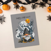 Spooky Halloween Gnome Feestdagenkaart