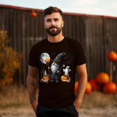 Spooky Halloween Gnome met personeel Tri-Blend Shirt