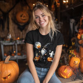 Spooky Halloween Gnome met personeel Tri-Blend Shirt