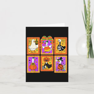 Spooky Halloween Goose Kostuum Kleurenblok Funny C Kaart