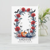 Spooky Halloween Gothic Arch Wedding Save The Date (Staand voorkant)