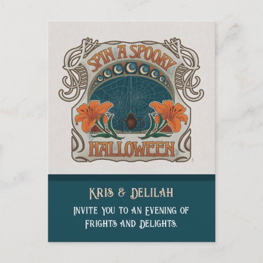 Spooky Halloween Gothic  Style Uitnodiging (Voorkant)