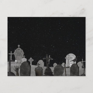 Spooky Halloween Graveyard achtergrond Feestdagenkaart