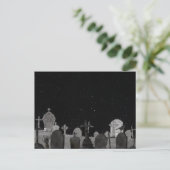 Spooky Halloween Graveyard achtergrond Feestdagenkaart (Staand voorkant)