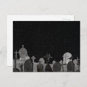 Spooky Halloween Graveyard achtergrond Feestdagenkaart (Voorkant / Achterkant)