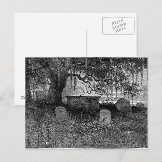 Spooky Halloween Graveyard Briefkaart (Voorkant / Achterkant)